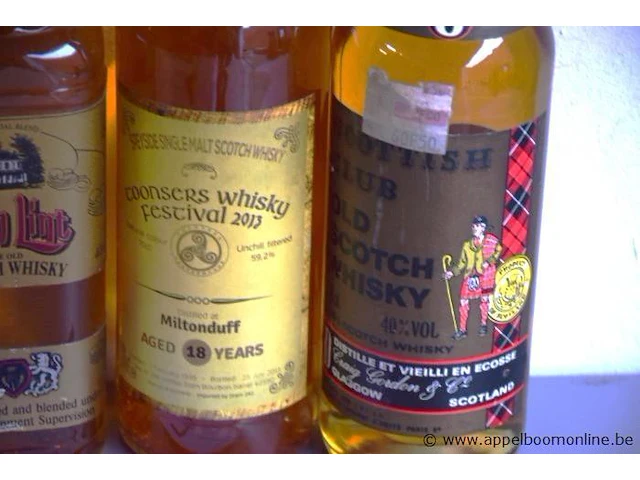 4 flessen à 70cl whiskey vitners choice, john lint, miltonduff, craig gordon 40% - afbeelding 3 van  3