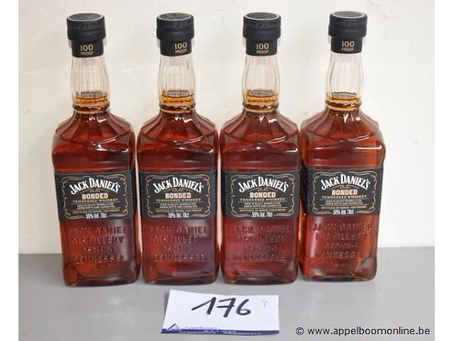 4 flessen à 70cl whisky jack daniels bonded 50% - afbeelding 1 van  2