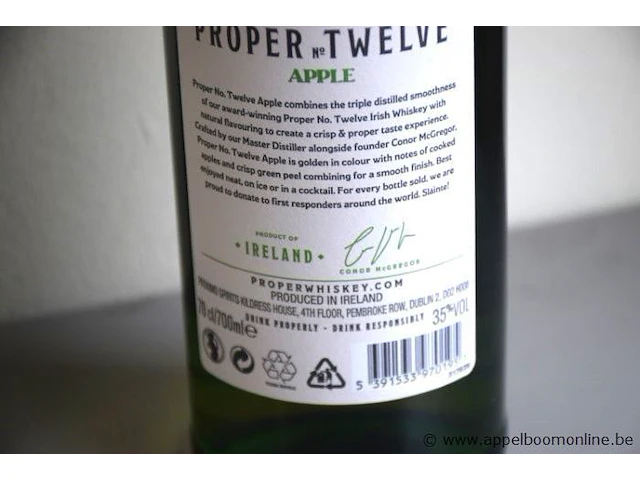 4 flessen à 70cl whisky proper twelve apple 35% - afbeelding 2 van  2