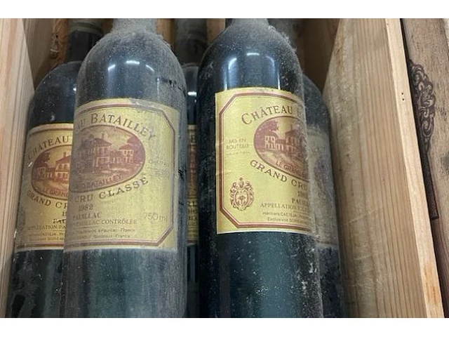 4 flessen château batailley pauillac, 1982 - afbeelding 2 van  2