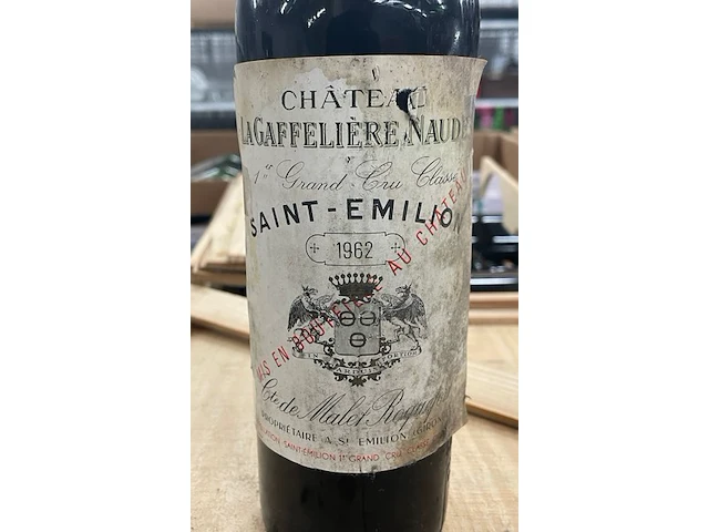 4 flessen château la gaffelière naudes st emillion, 1962 - afbeelding 1 van  2