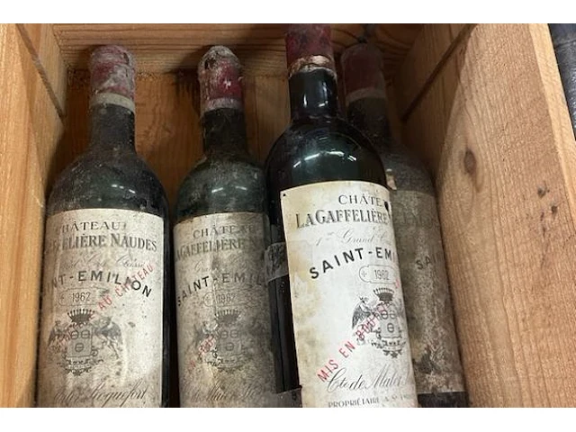 4 flessen château la gaffelière naudes st emillion, 1962 - afbeelding 2 van  2