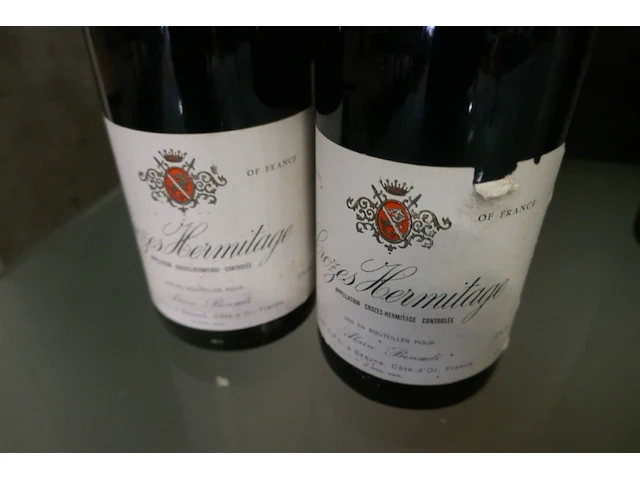 4 flessen crozes hermitage - rode bourgogne wijnen 1988 - afbeelding 2 van  3