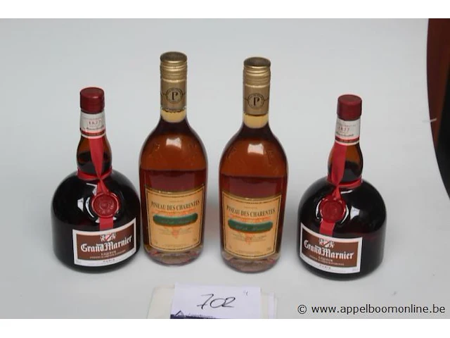 4 flessen diverse cognac - afbeelding 1 van  2