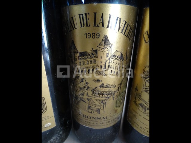 4 flessen fronsac château de la rivière 1989 - afbeelding 2 van  4