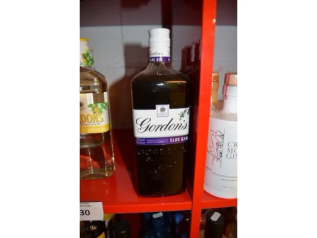 4 flessen gordons sloe gin 70cl, 2 flessen gordons gin elderflowers 70cl, 4 flessen gordons gin silicion lemon 70cl (639,640,641) - afbeelding 3 van  4