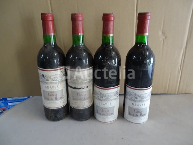 4 flessen graves château jean de mayne 1995 - afbeelding 1 van  3
