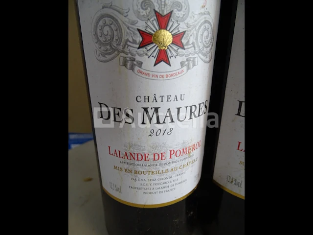 4 flessen lalande de pomerol château des maures 2013 - afbeelding 2 van  4