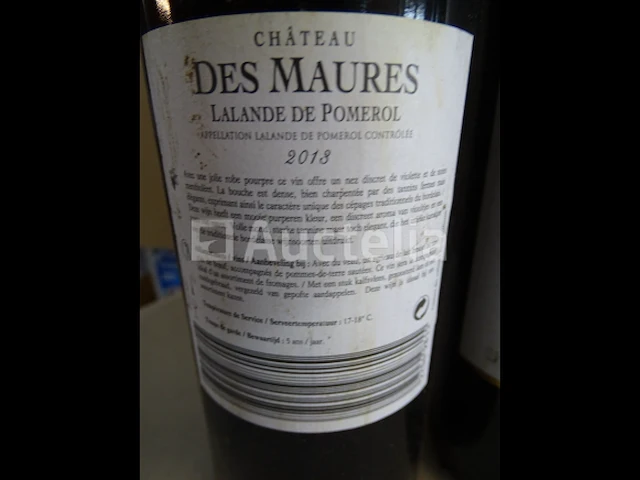 4 flessen lalande de pomerol château des maures 2013 - afbeelding 3 van  4