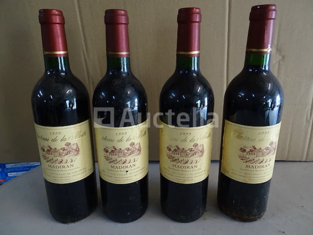 4 flessen madiran château de la motte 1999 - afbeelding 2 van  3