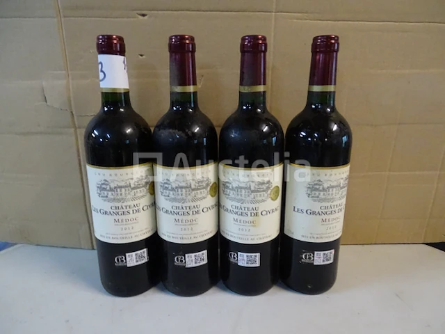 4 flessen médoc château les granges de civrac 2012 - afbeelding 1 van  5