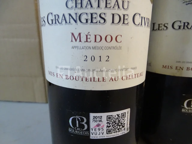 4 flessen médoc château les granges de civrac 2012 - afbeelding 4 van  5