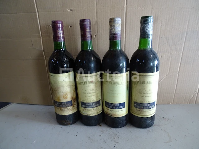 4 flessen médoc cru bourgeois château brillette comte de larsan 1980 - afbeelding 1 van  5