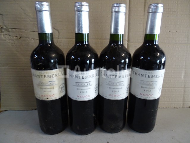 4 flessen médoc cru bourgeois château chantemerle 2012 - afbeelding 1 van  4