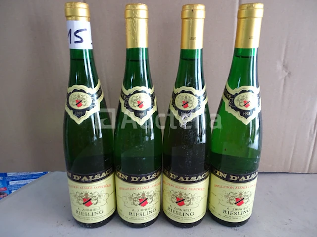 4 flessen riesling uit 1993 - afbeelding 1 van  3