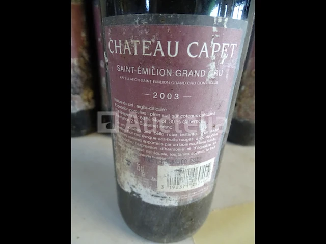 4 flessen saint-emilion grand cru château capet 2003 - afbeelding 4 van  4