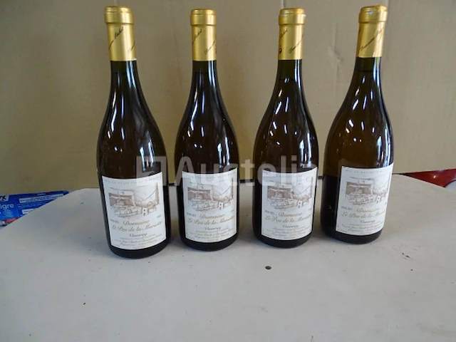 4 flessen vouvray domaine le peu de la moriette 1993 - afbeelding 1 van  5