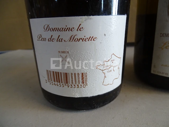 4 flessen vouvray domaine le peu de la moriette 1993 - afbeelding 3 van  5
