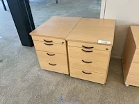 4 formica verrijdbare ladekasten - afbeelding 1 van  3