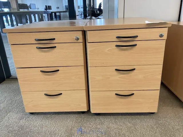 4 formica verrijdbare ladekasten - afbeelding 2 van  3