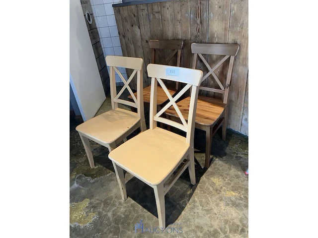 4 houten stoelen - afbeelding 1 van  2