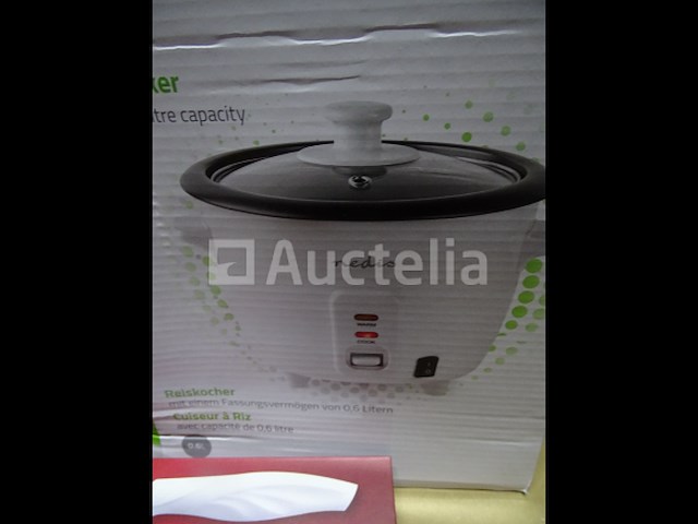 4 huishoudelijke artikelen (fornuis, prullenbak, container, messenset) - afbeelding 3 van  9