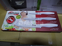 4 huishoudelijke artikelen (fornuis, prullenbak, container, messenset) - afbeelding 5 van  9