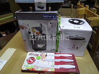 4 huishoudelijke artikelen (fornuis, prullenbak, container, messenset) - afbeelding 9 van  9