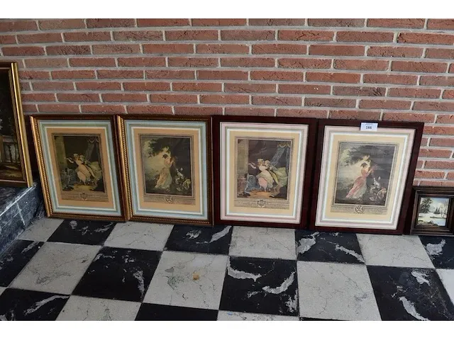 4 imitaite litho achter glas - afbeelding 1 van  6