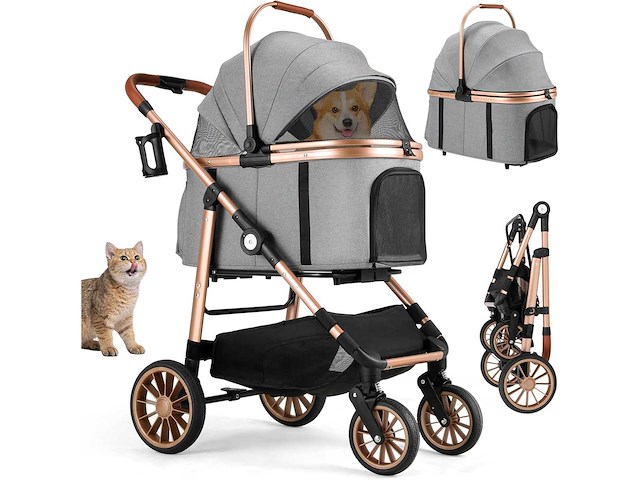 4-in-1 hondenbuggy, opvouwbaar tot 25 kg - afbeelding 2 van  8