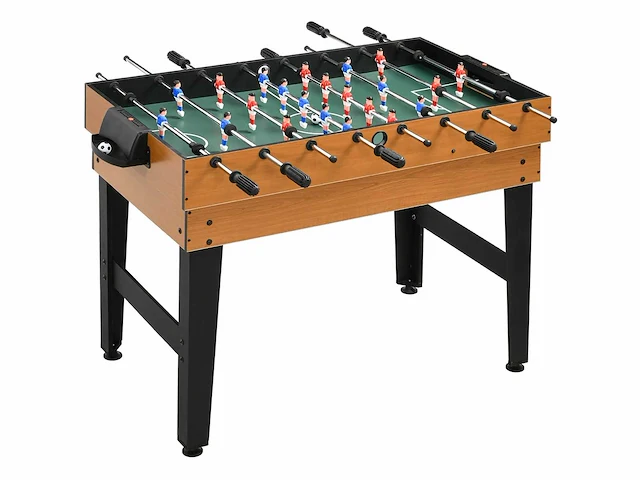 4-in-1 speeltafel met o.a. tafeltennis, tafelvoetbal, biljart, tafelhockey, metaal, hout, naturel en zwart - afbeelding 2 van  5