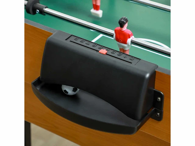 4-in-1 speeltafel met o.a. tafeltennis, tafelvoetbal, biljart, tafelhockey, metaal, hout, naturel en zwart - afbeelding 5 van  5