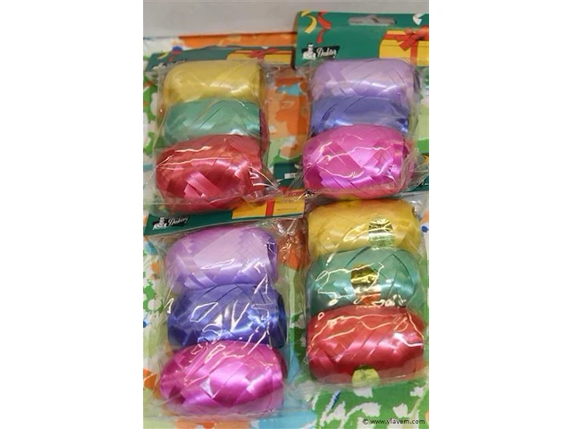 4 kartons inpaklinten diverse kleuren - afbeelding 2 van  2