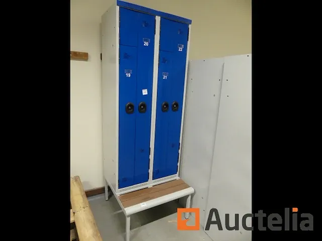 4 kleedkamers met support bank - afbeelding 4 van  6