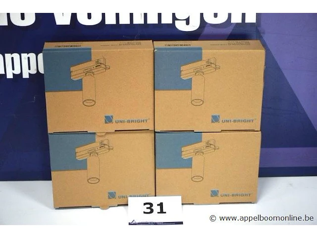 4 led spots uni-bright drum mini 3f voor gebruik op rails - afbeelding 1 van  2