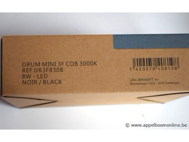 4 led spots uni-bright drum mini 3f voor gebruik op rails - afbeelding 2 van  2