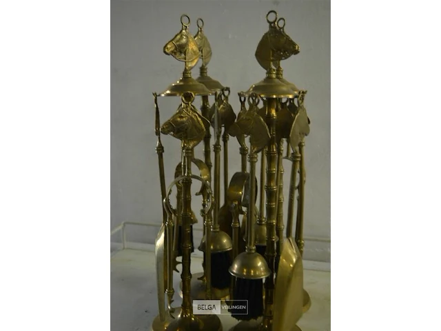 ±4 messing openhaard setjes ±57cm - afbeelding 2 van  3