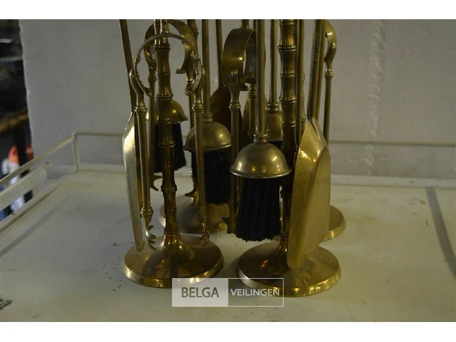 ±4 messing openhaard setjes ±57cm - afbeelding 3 van  3