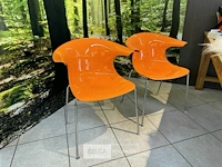 4 oranje design stoelen - afbeelding 5 van  8