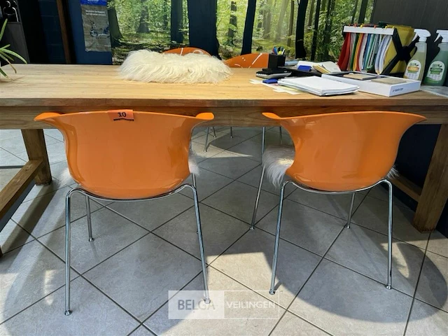 4 oranje design stoelen - afbeelding 7 van  8