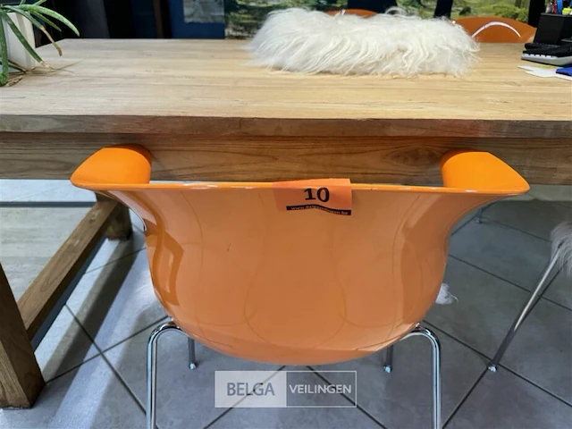 4 oranje design stoelen - afbeelding 8 van  8