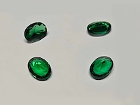 4 oval shape emeralds 3.65cts - afbeelding 2 van  5
