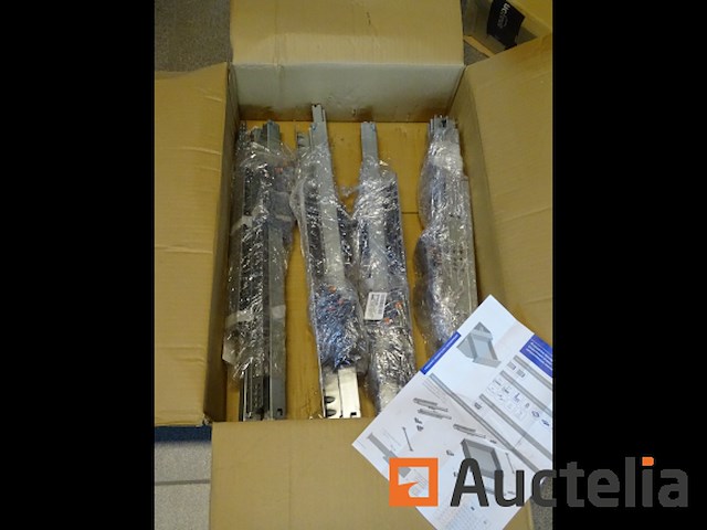 4 paar ladegeleiders met rem, +/- 55 cm lang - afbeelding 1 van  6