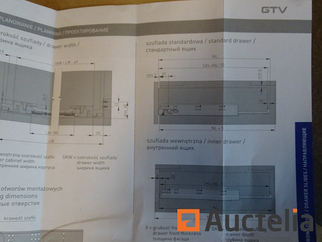 4 paar ladegeleiders met rem, +/- 55 cm lang - afbeelding 5 van  6