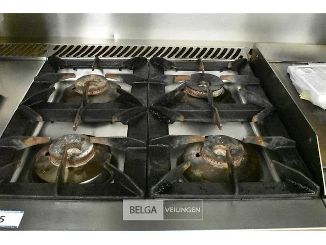 4 pits gasvuur fagor, op propaan met rvs werktafel en geintegreerde bakplaat 140x85x100 - afbeelding 3 van  3