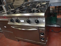 4 pits inox gasvuur met oven 380v (27) - afbeelding 1 van  6