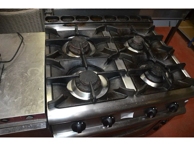 4 pits inox gasvuur met oven 380v (27) - afbeelding 4 van  6