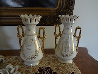 4 porseleinen vazen, 11 porseleinen bloemen - afbeelding 12 van  14