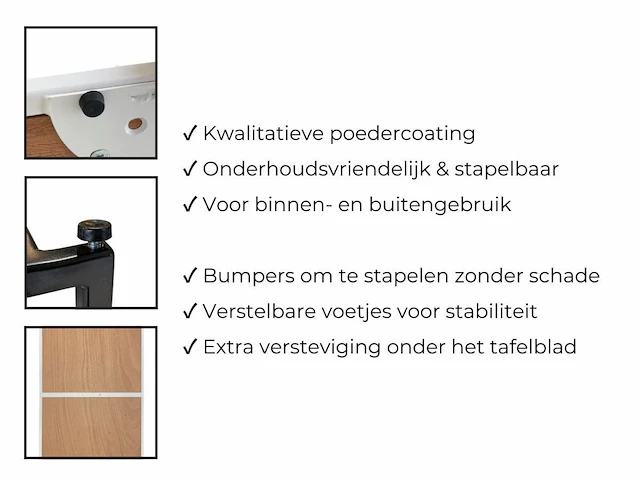 4 professionele bartafels rechthoekig - zwart/almond white - afbeelding 8 van  8