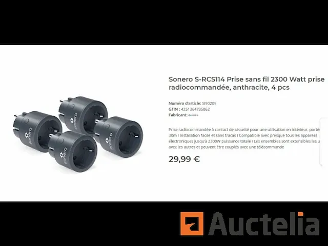 4 radiogestuurde draadloos stopcontacten sonero s-rcs114 sonero s-rcs114 - afbeelding 3 van  3